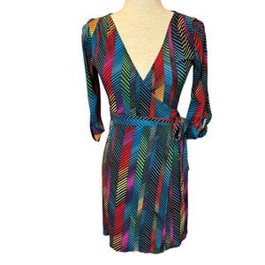BCBGeneration colorful wrap style dress Size